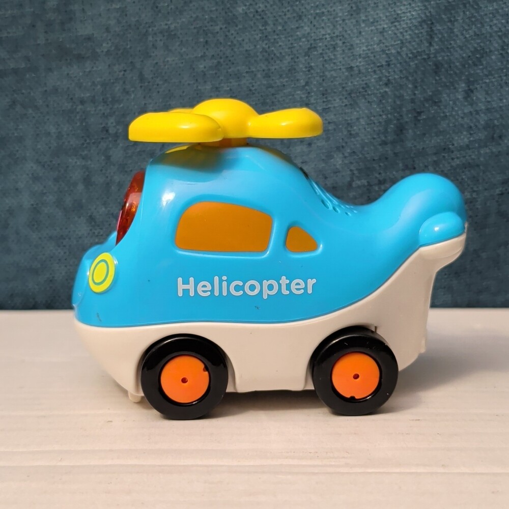 VTech Go! Go! Smart Wheels HELICOPTER | Light Blue & Yellow | Tested Works!